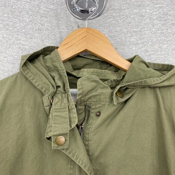 Country Romatic Jacket Women Small Army Green Military Utility Hoodie Detachable - Picture 5 of 15